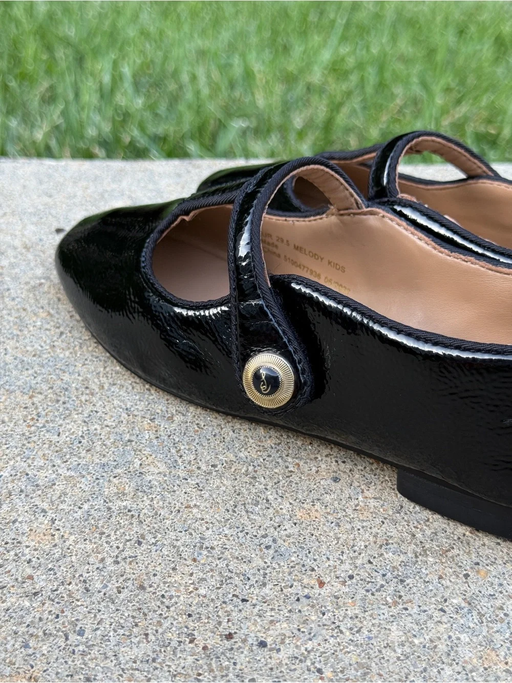 Sam Edelman Kids Melody Black Patent Leather T-Strap Mary Jane Flats Size 12M